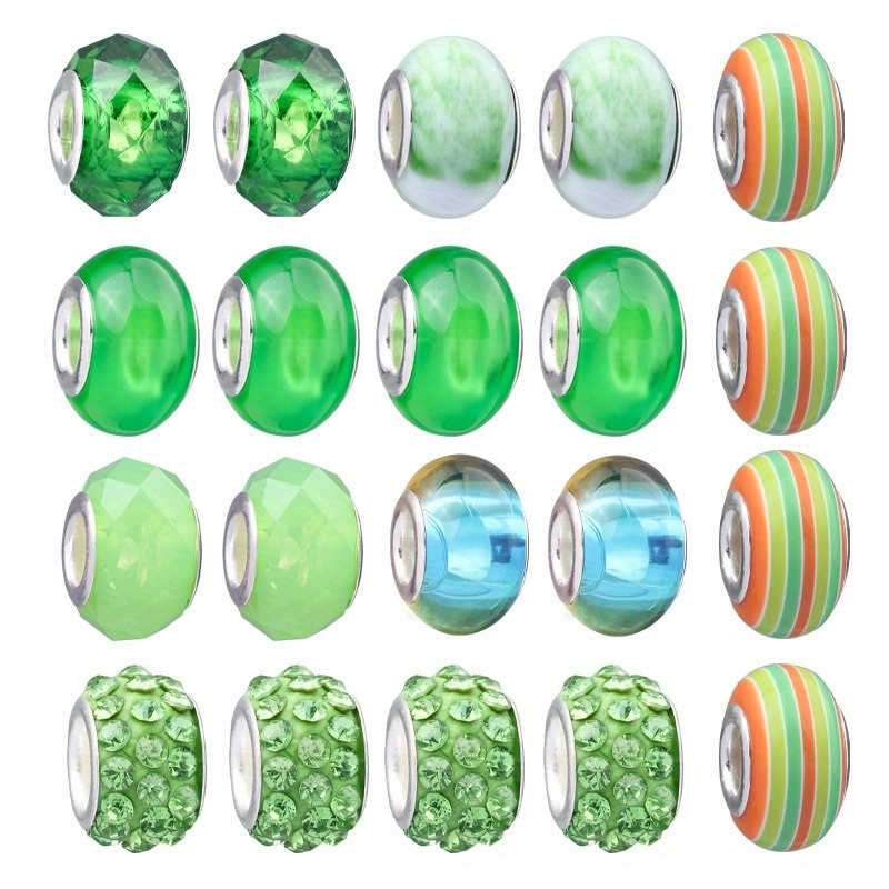 Christmas Charm Bracelet Jewelry Making Kit Green Themed Beads DIY Craft Set